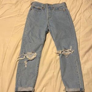 Levis high waisted ripped mom jeans